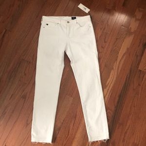 NWT AG Slim Straight Ankle White Jean